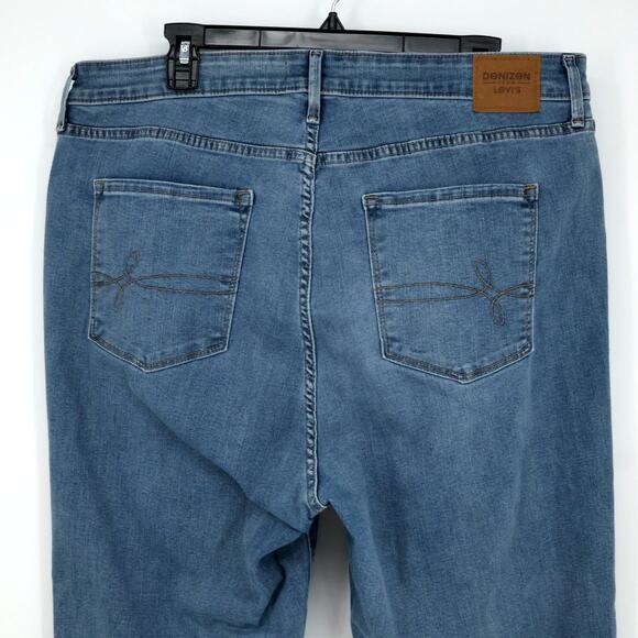 Levis Denizen Jeans Plus Size 18 34W Blue Denim Ultra High Rise Crop Flare - Picture 9 of 13